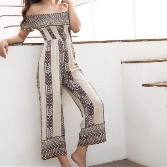 Pants - Boho off the shoulder jumper
